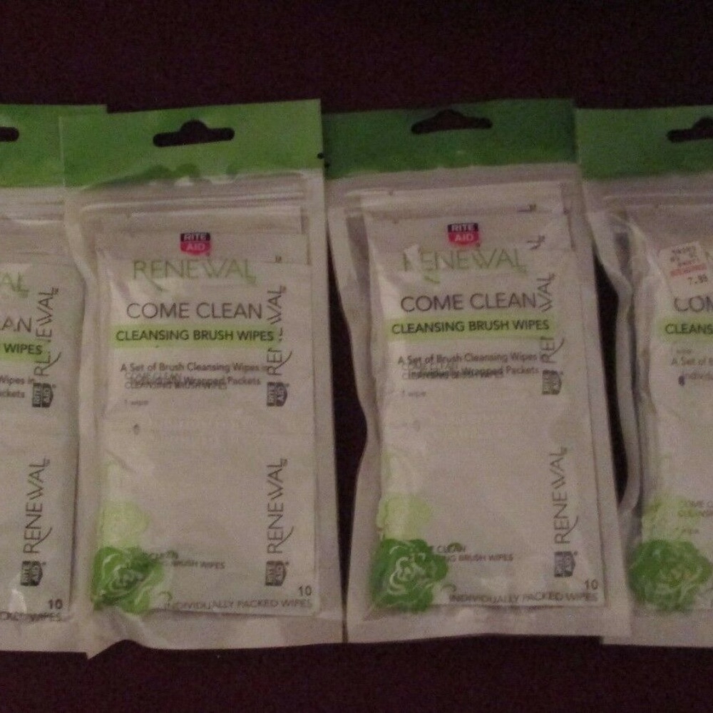 Lot of 4 Rite aid Cleansing Brush Wipes 40 TOTAL